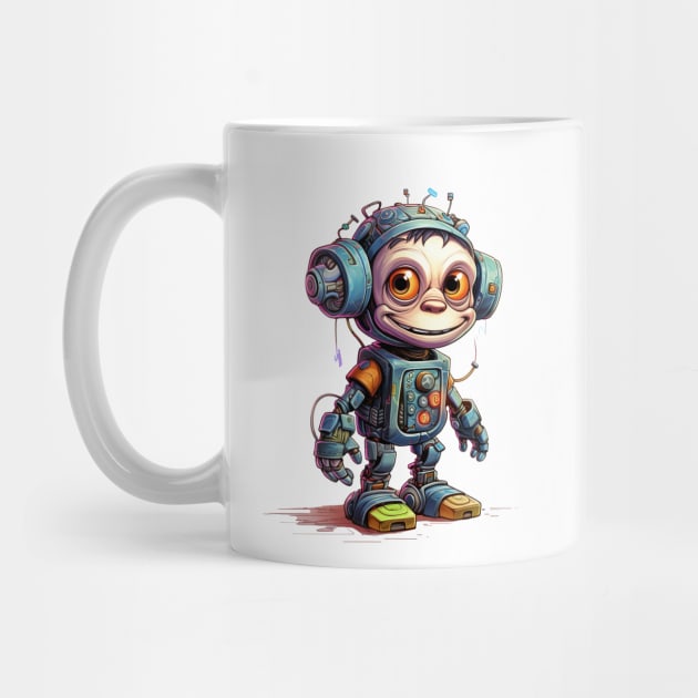 Cartoon monkey robots. T-Shirt, Sticker. by AndreKENO